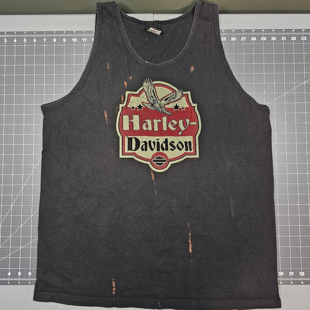 Vintage Harley Davidson Tank Top XL Distressed Biker Grunge Y2K 90s Wyoming